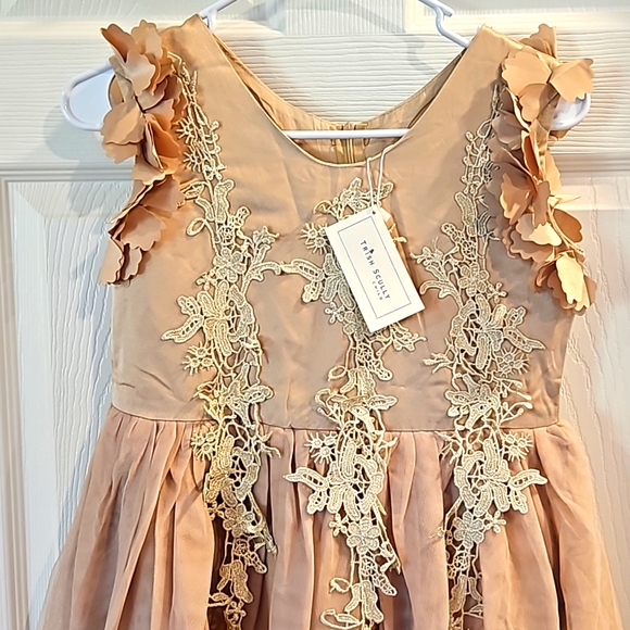 New with Tags Trish Scully Girl's Gold Dress from the Platinum Collection - Picture 2 of 5